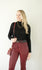simone black ruched turtleneck